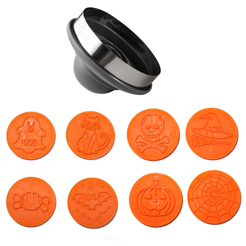 Round Cookie Cutter with PP Cookie Stamp (Halloween Design)
