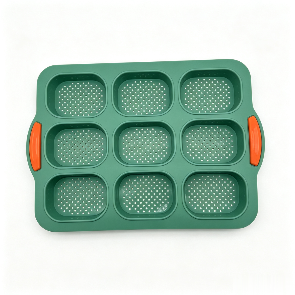 9-Cavity Silicone Mini Baguette Baking Mold