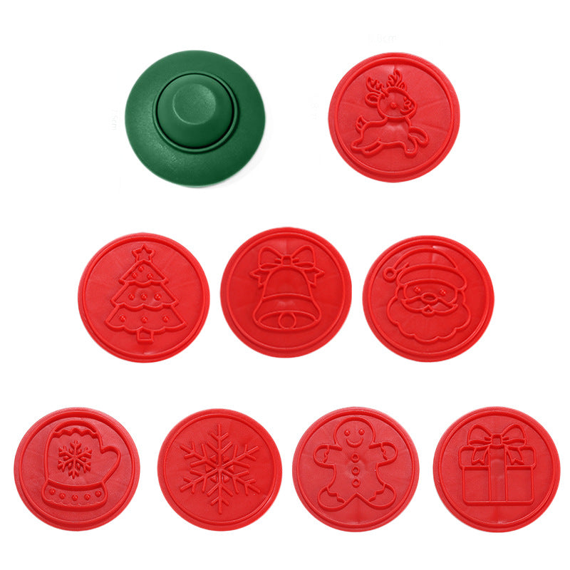 Round Cookie Cutter with PP Cookie Stamp (Christmas Theme)