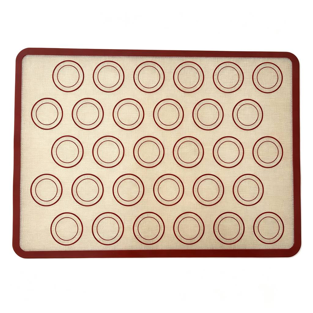 Silicone Fiberglass Baking Mat With 30 Circles (Red Edge)