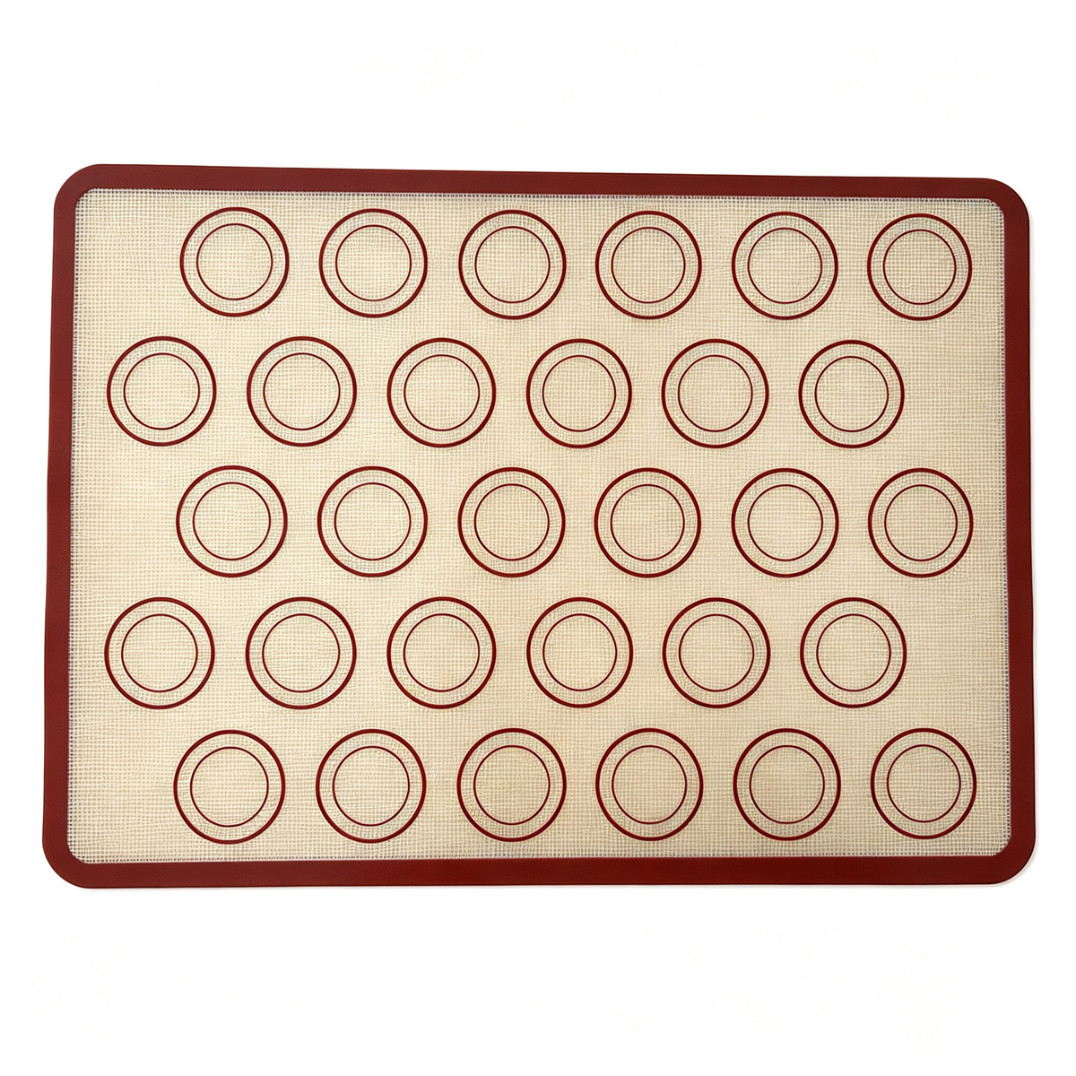 Silicone Fiberglass Baking Mat With 30 Circles (Red Edge)