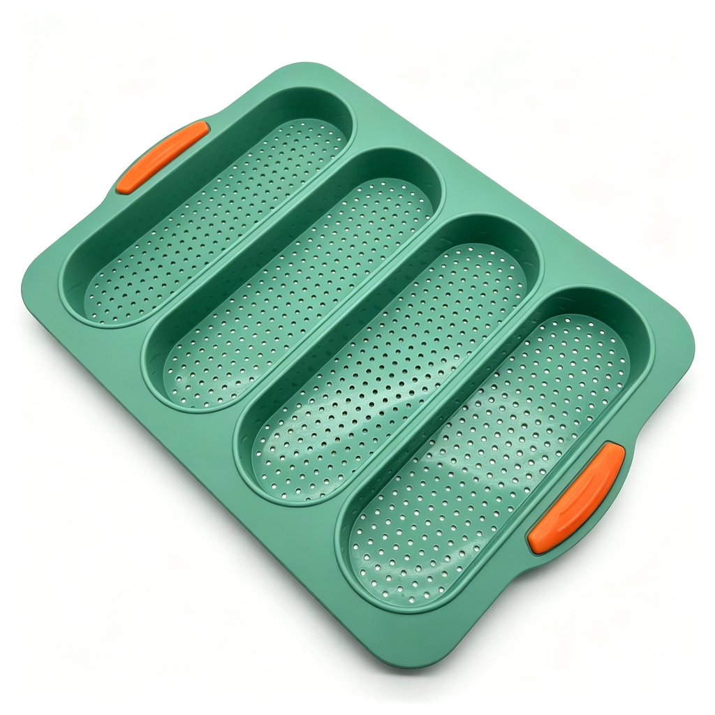 4-Cavity Silicone Baguette Baking Mold