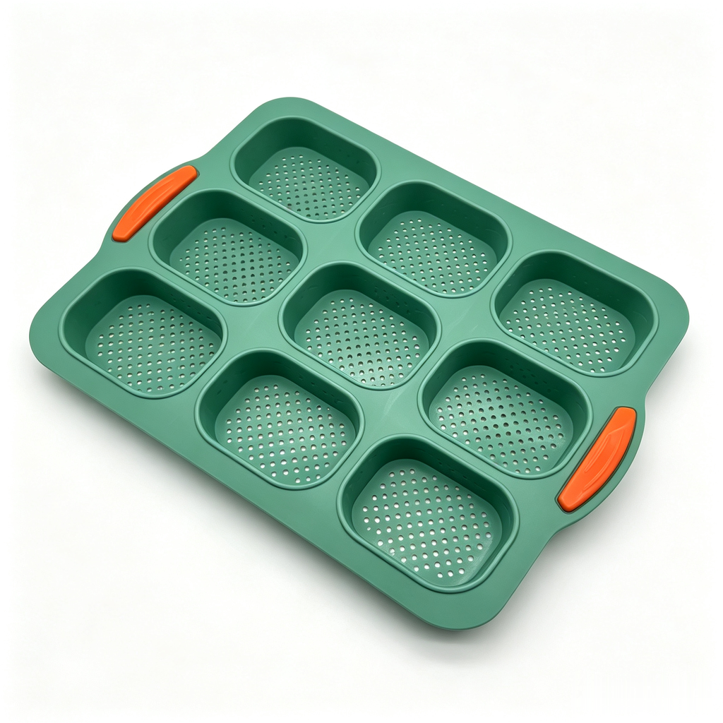 9-Cavity Silicone Mini Baguette Baking Mold