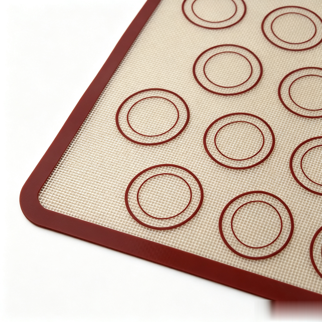 Silicone Fiberglass Baking Mat With 30 Circles (Red Edge)