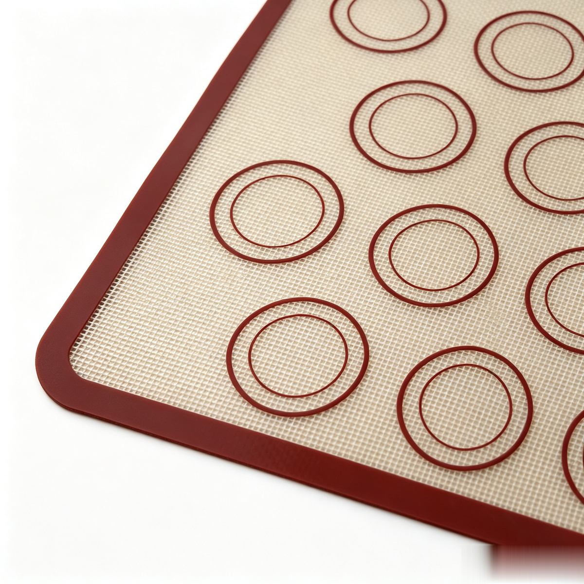 Silicone Fiberglass Baking Mat With 30 Circles (Red Edge)