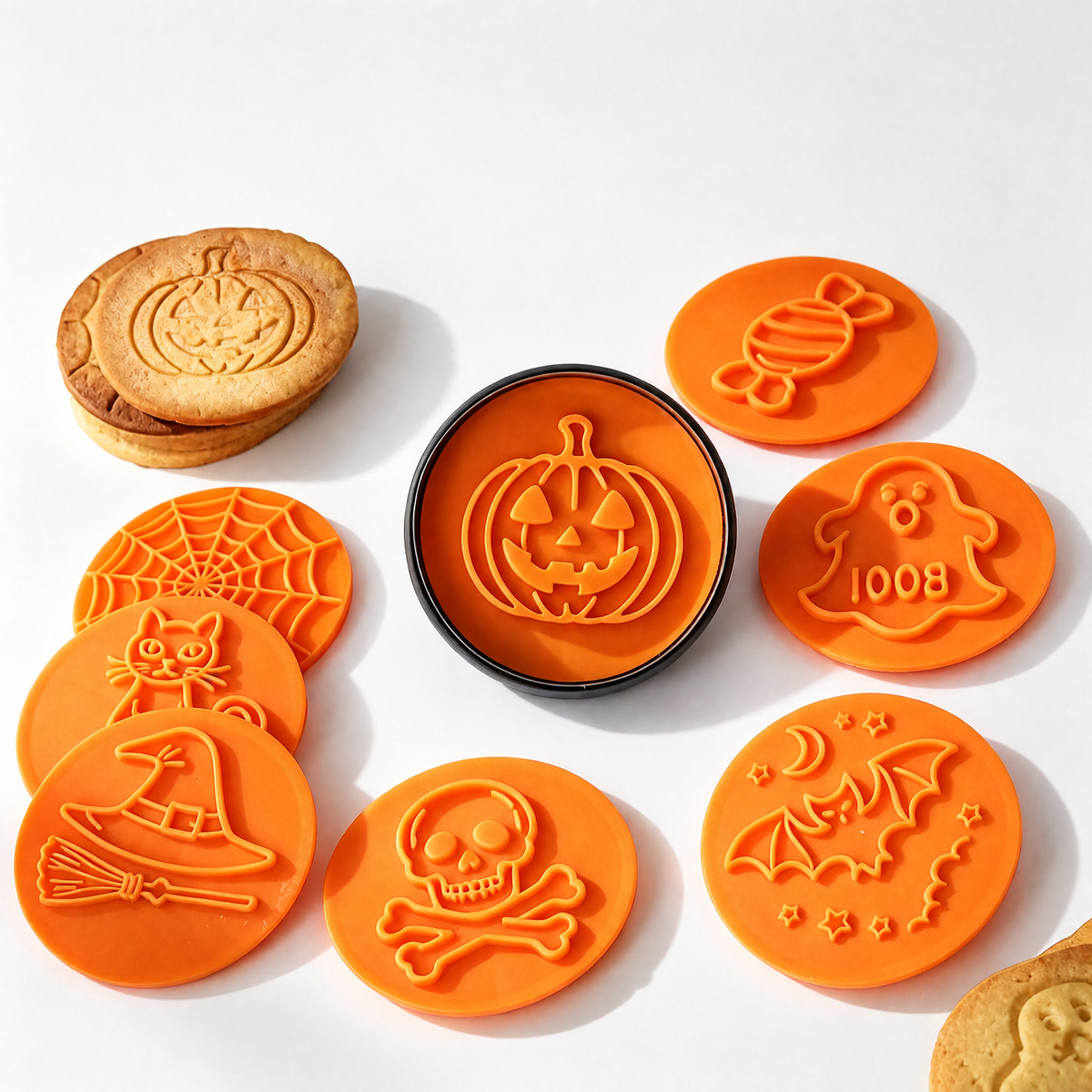Round Cookie Cutter with PP Cookie Stamp (Halloween Design)