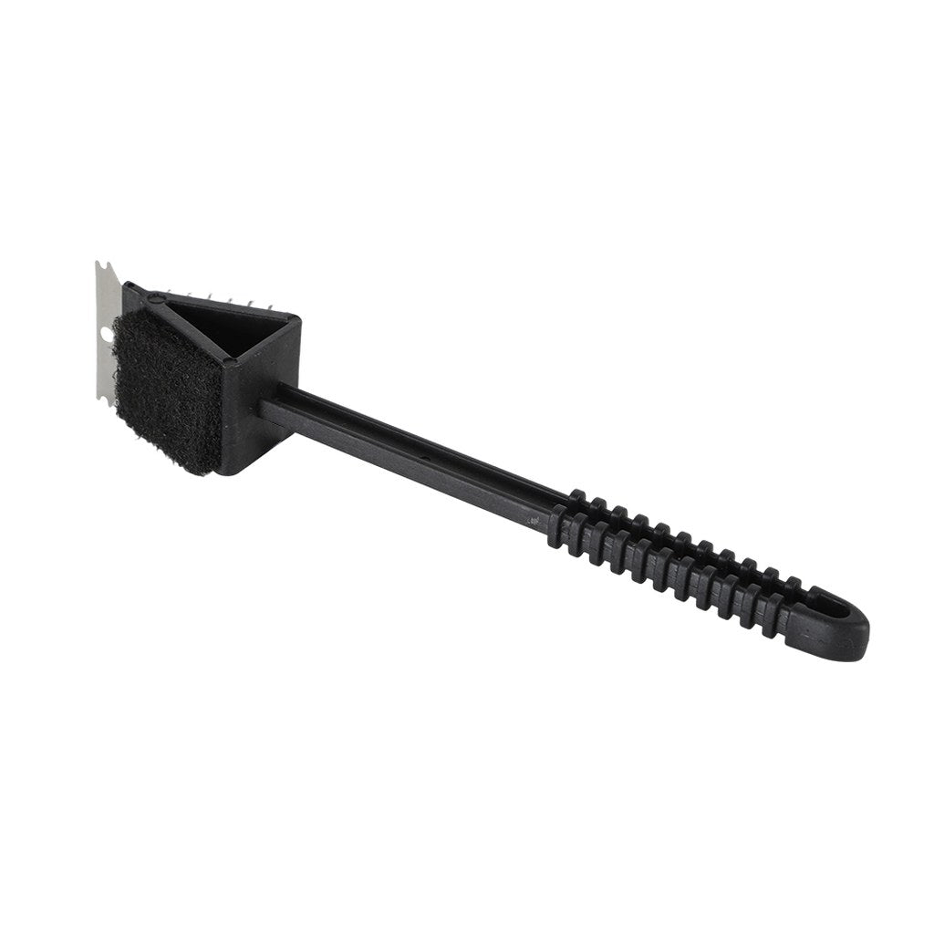 3-in-1 BBQ Grill Cleaning Brush with Wire Bristles, Scouring Pad & Metal Scraper