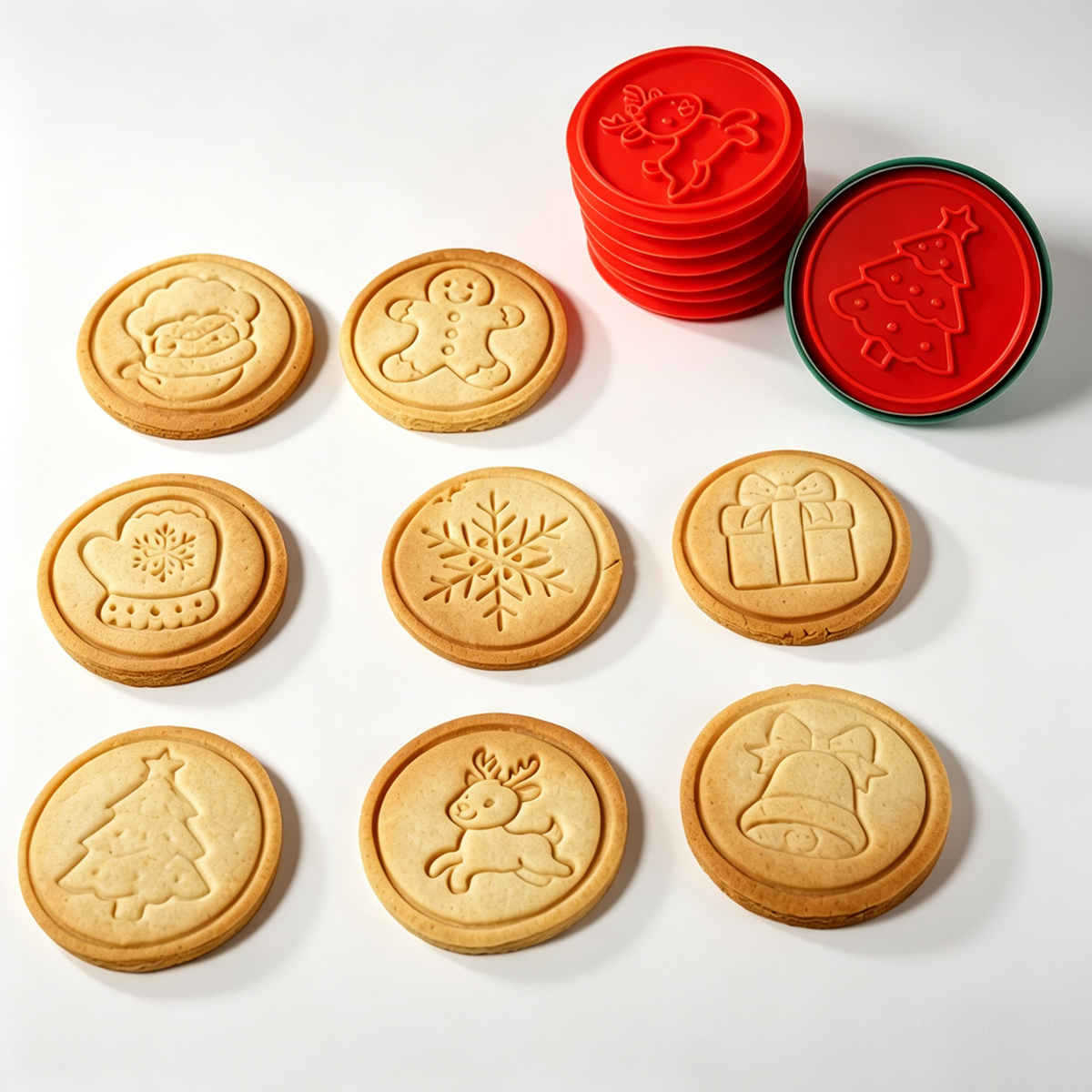 Round Cookie Cutter with PP Cookie Stamp (Christmas Theme)
