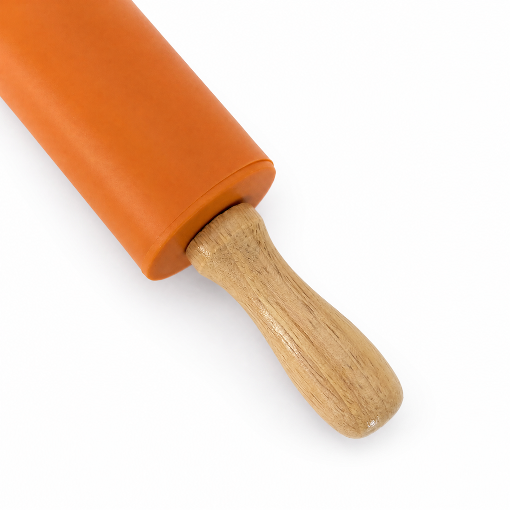 Silicone Dough Rolling Mat 40×30cm with Wooden Handle Rolling Pin Set